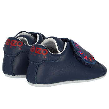 Baby Boys Navy Blue Logo Pre Walker Shoes